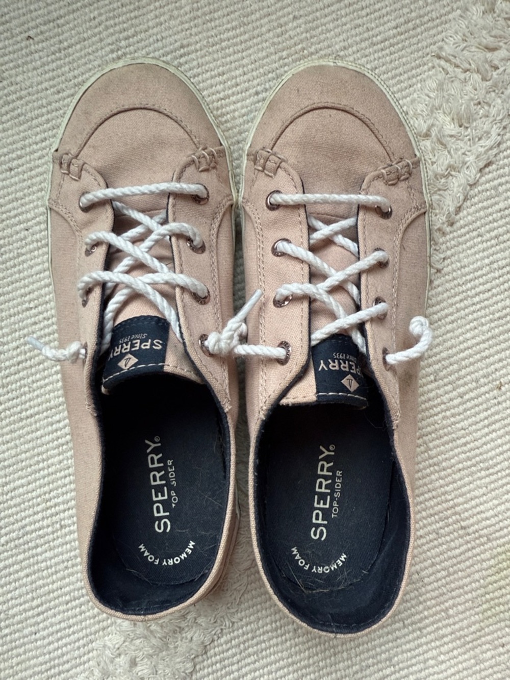 Sperry Light Pink Canvas Boat-Shoe Sneakers